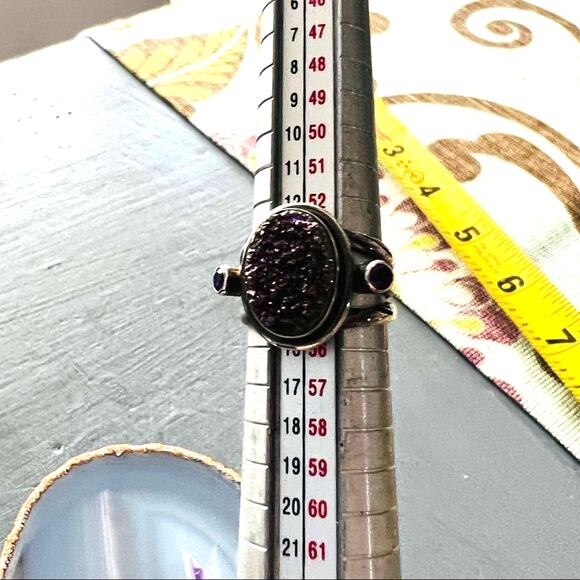 Nicky Butler Druzy 925 Sterling Silver Ring Size 7